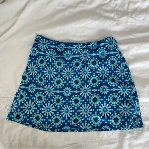 Tranquility by Colorado Clothing MEDIUM Mini Skirt Skort Blue Pattern Prints